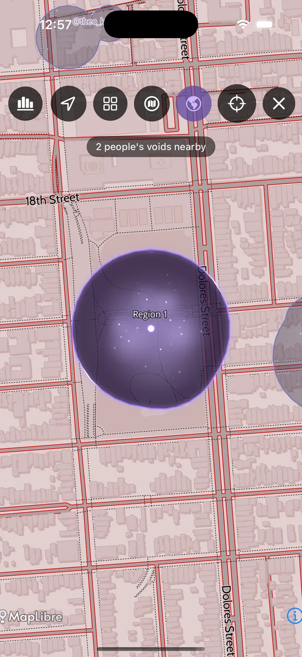 A dark region on the map