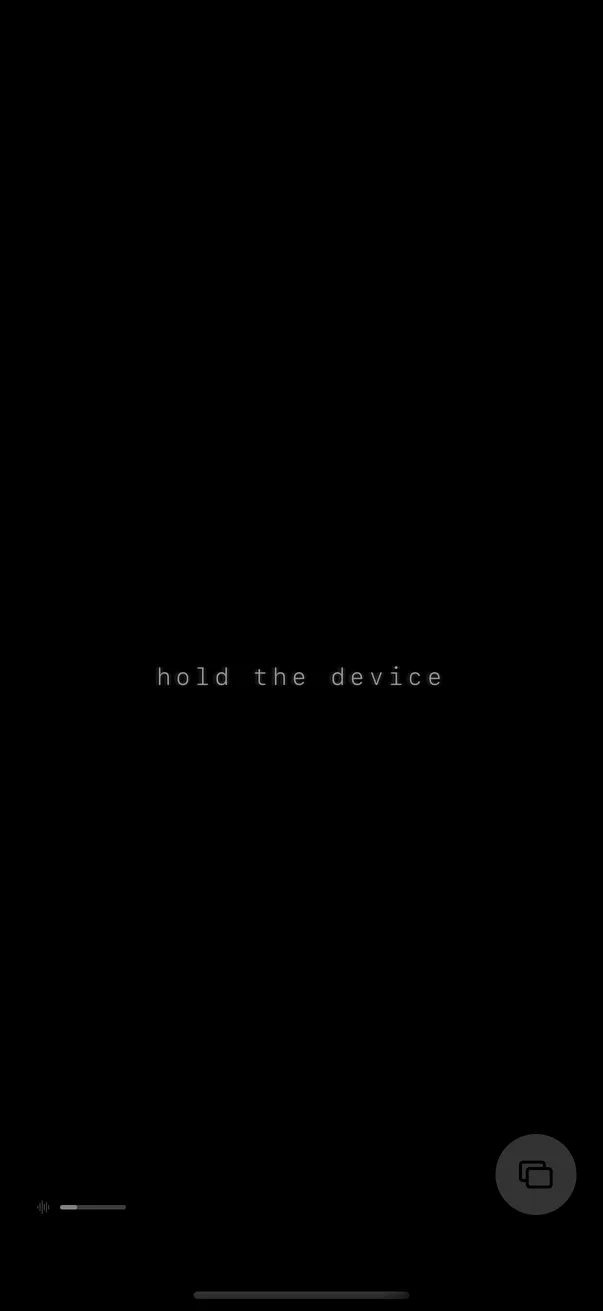 The blank screen, held